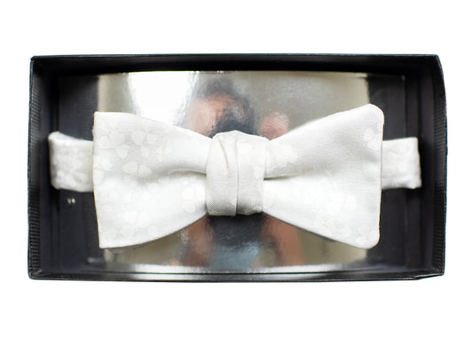 Dion 31128 Boy's Bow Tie - Tonal - White