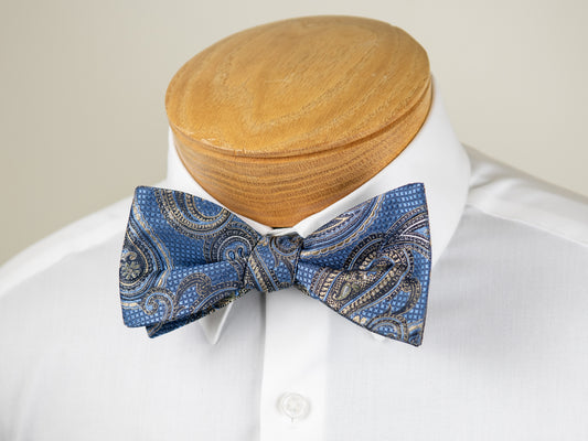 ScottyZ 31186 Young Men's Bow Tie - Paisley - Blue/Charcoal