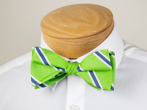 ScottyZ 31189 Boy's Bow Tie- Stripe- Green/Navy