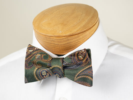 ScottyZ 31190 Young Men's Bow Tie - Paisley - Green/Orange