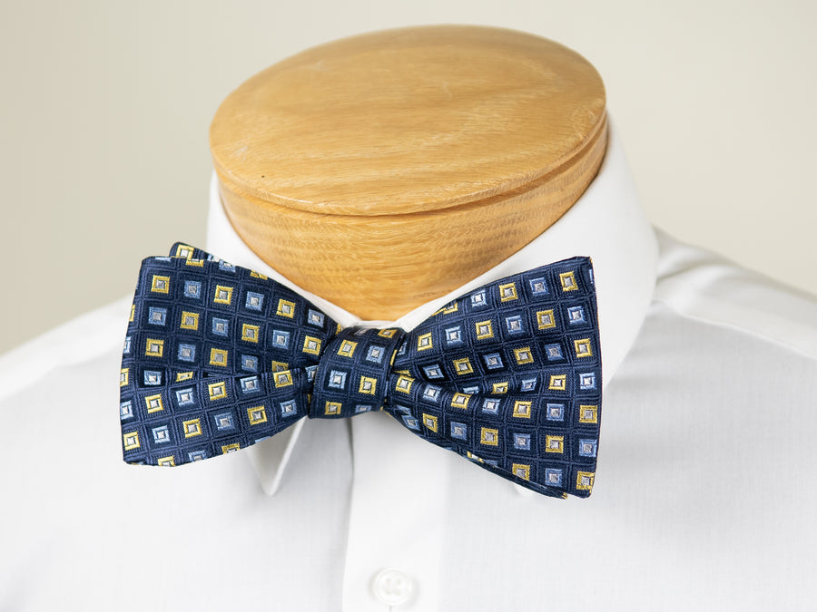 ScottyZ 31192 Young Men's Bow Tie - Neat - Navy/Yellow