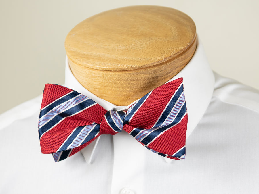 ScottyZ 31200 Young Men's Bow Tie - Stripe - Red/Navy