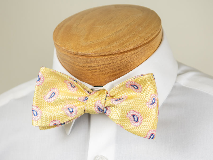ScottyZ 31202 Young Men's Bow Tie - Paisley - Yellow/Pink/Blue