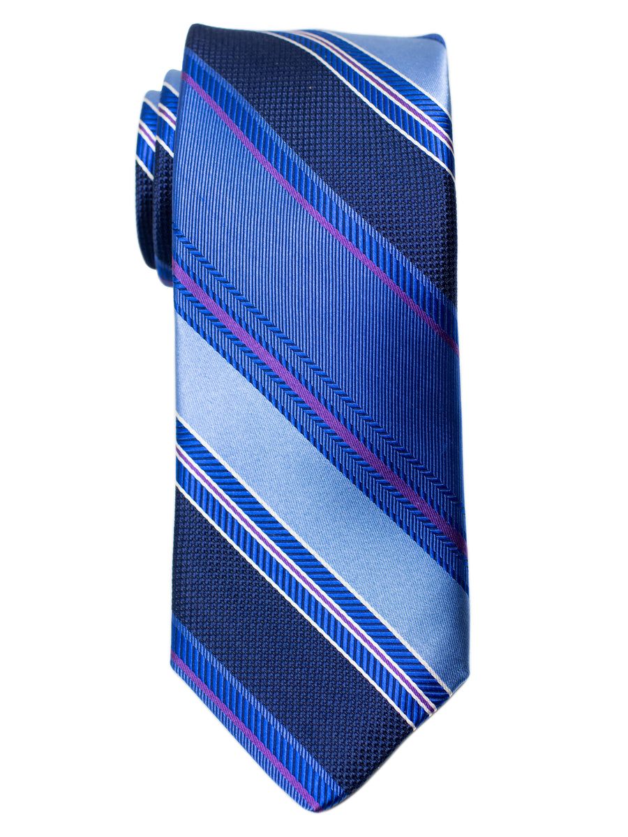 Dion 31256 Boy's Tie- Stripe - Navy/Blue/Purple