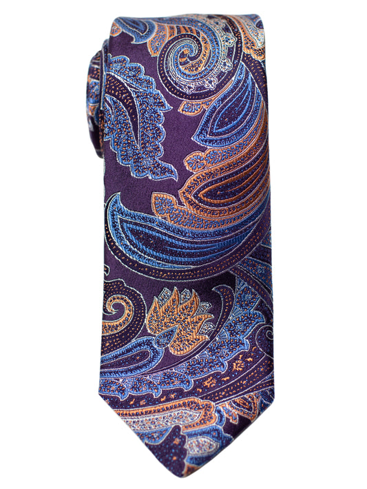 Dion 31266 Boy's Tie- Paisley - Blue/Purple/Orange