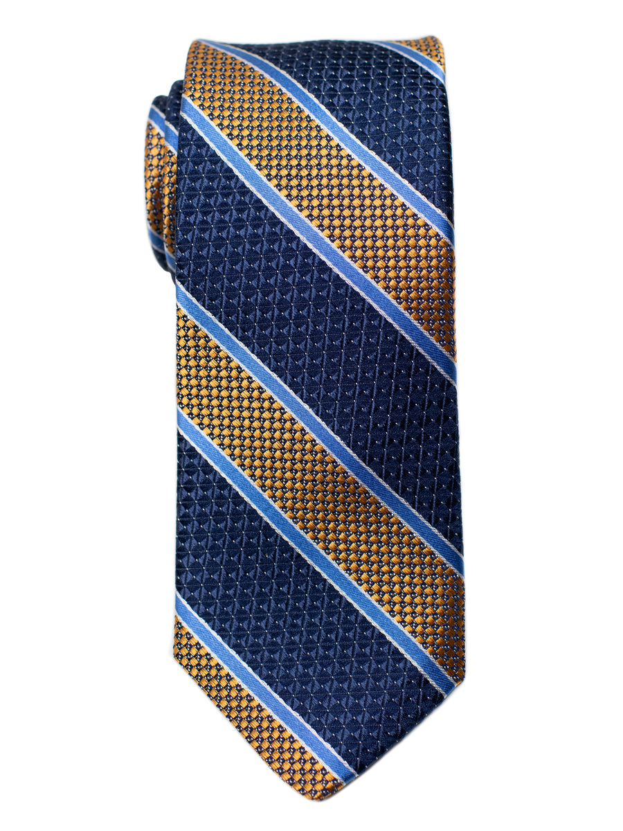 Dion 31268 Boy's Tie- Stripe - Navy/Gold/Sky