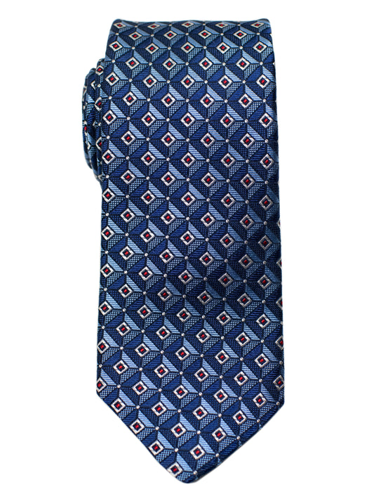 Dion 31270 Boy's Tie- Stripe - Navy/Sky/Silver