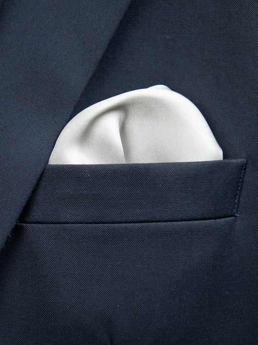 Heritage House 31453 Pocket Square - Solid - Silver