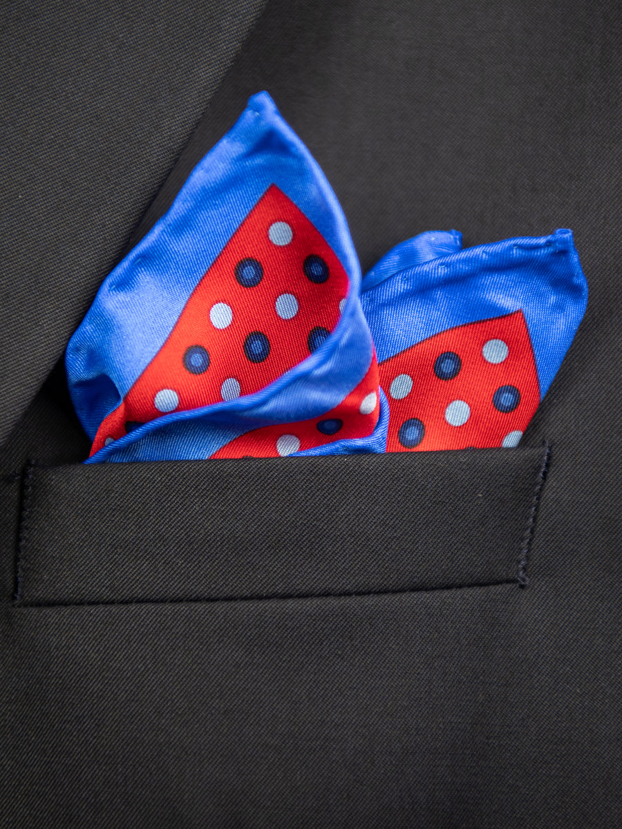 Boy's Pocket Square 31457 Neat - Red/Blue