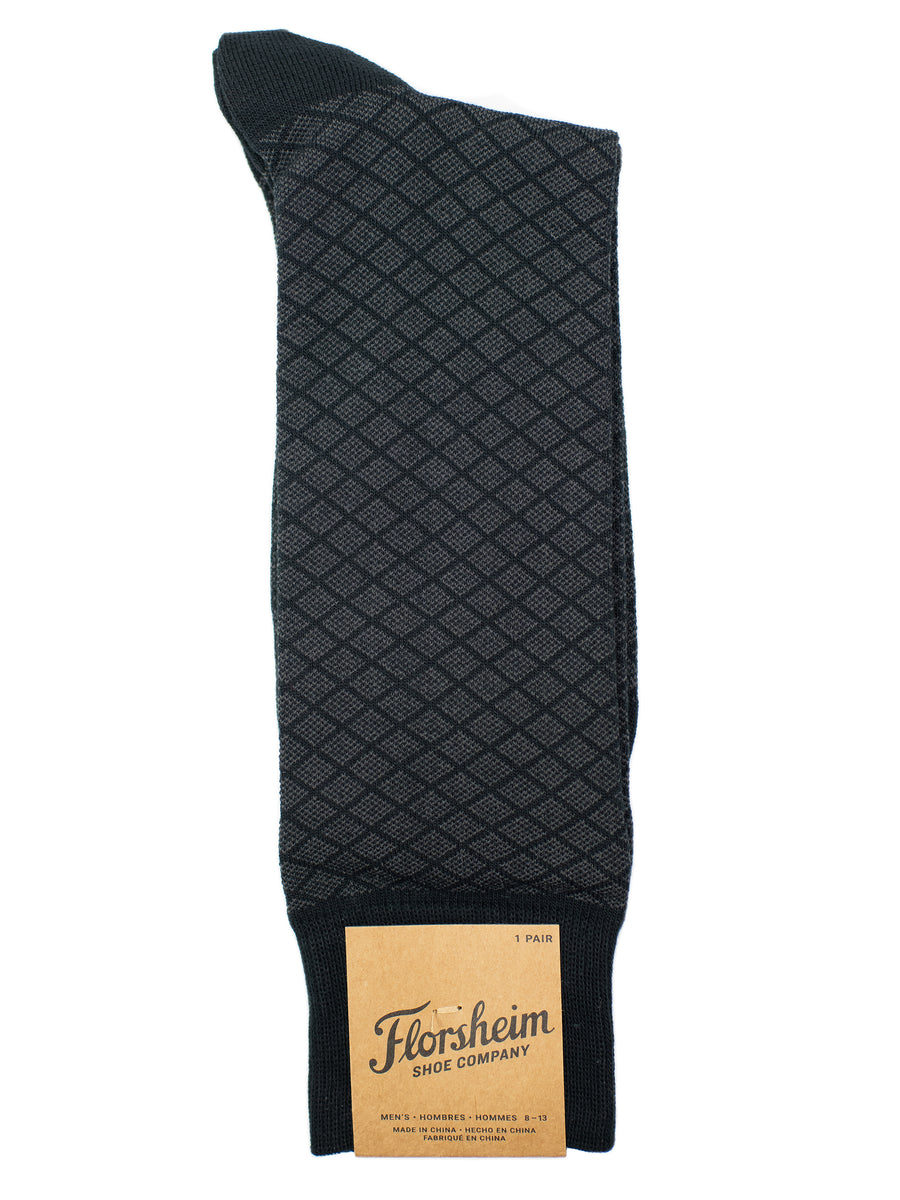Florsheim 31718 Mens' Socks- Textured Diamond - Black
