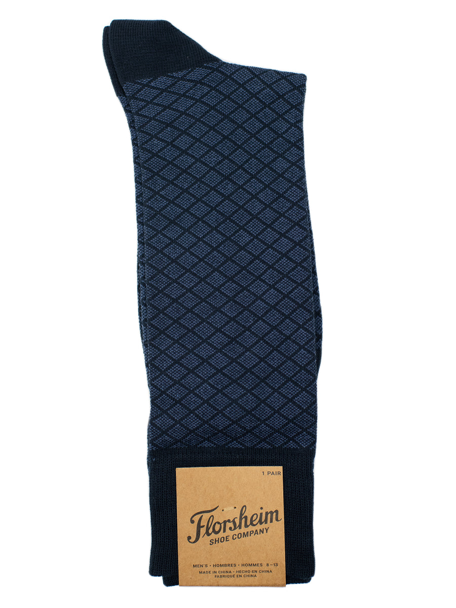 Florsheim 31719 Mens' Socks- Textured Diamond - Navy