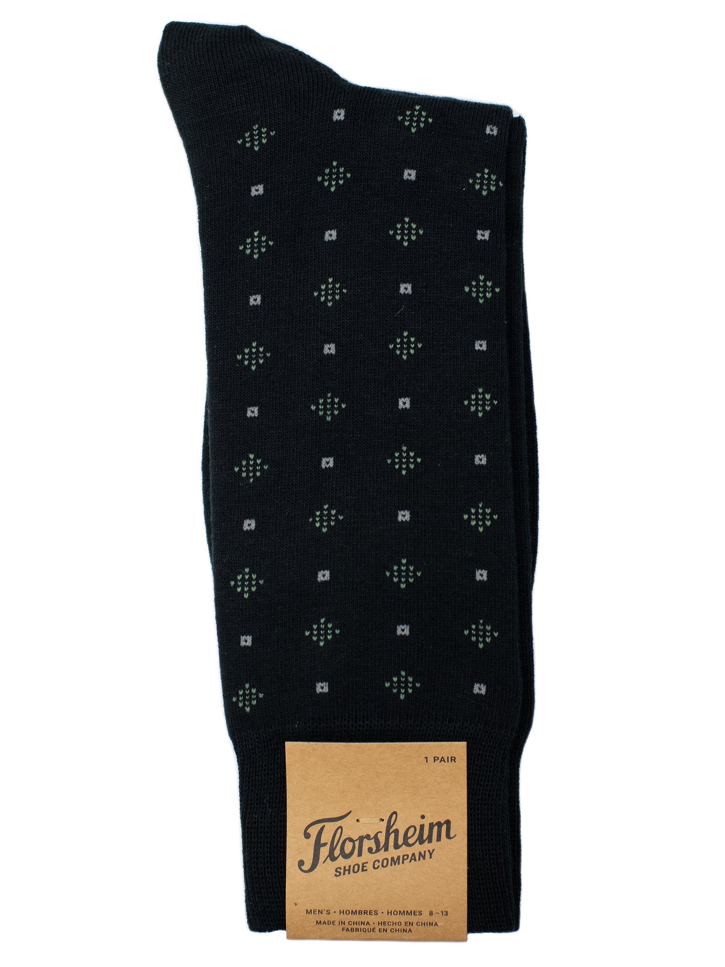 Florsheim 31720 Mens' Socks- Dobby - Black