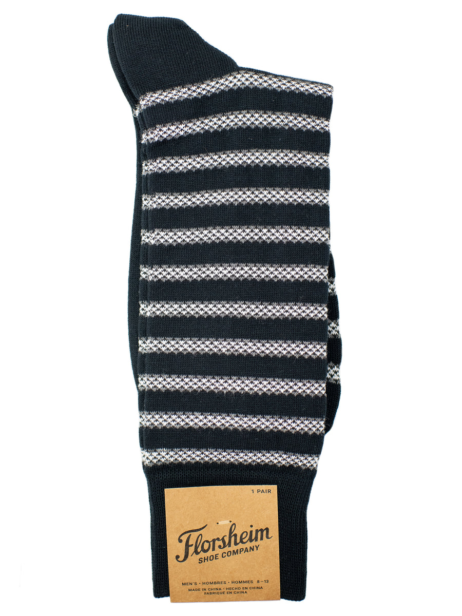 Florsheim 31723 Mens' Socks- Mesh Stripe - Black