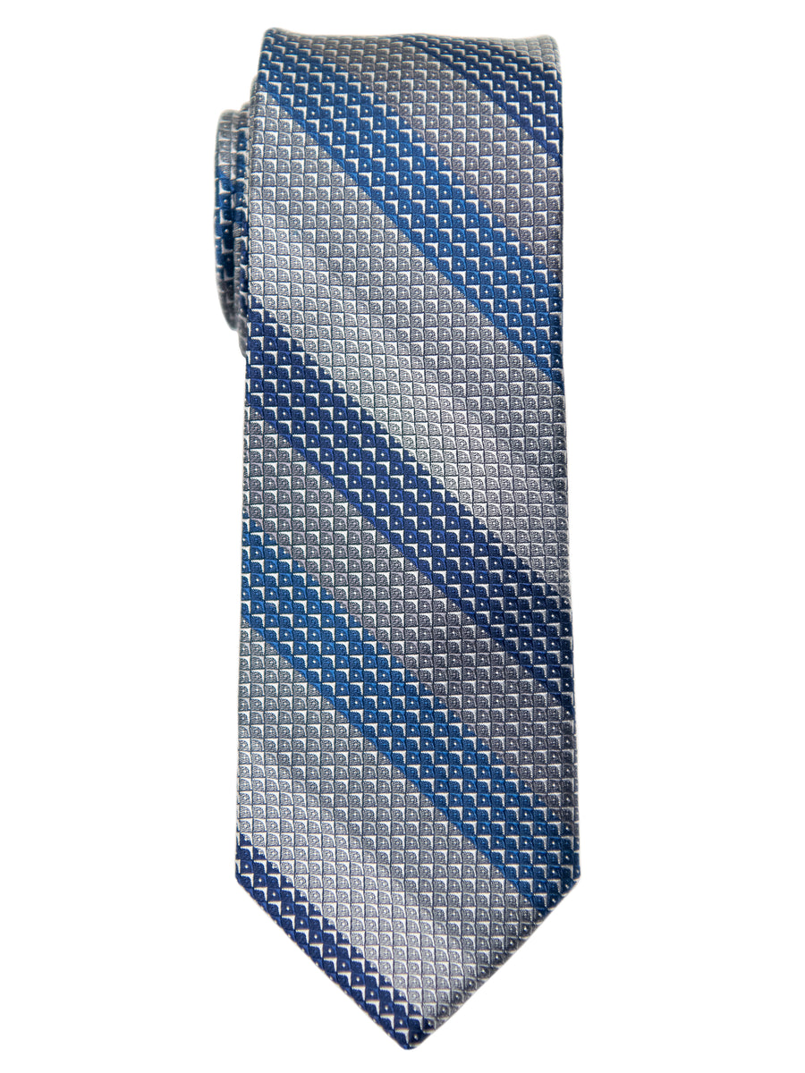 Heritage House 32095 Boy's Tie - Stripe- Grey/Blue