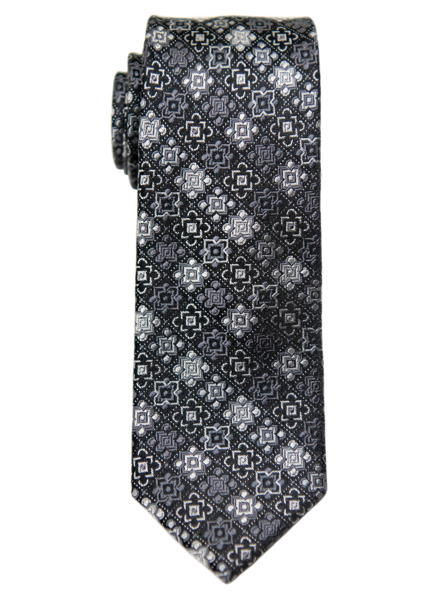 Heritage House 32102 Boy's Tie - Neat- Grey/Black