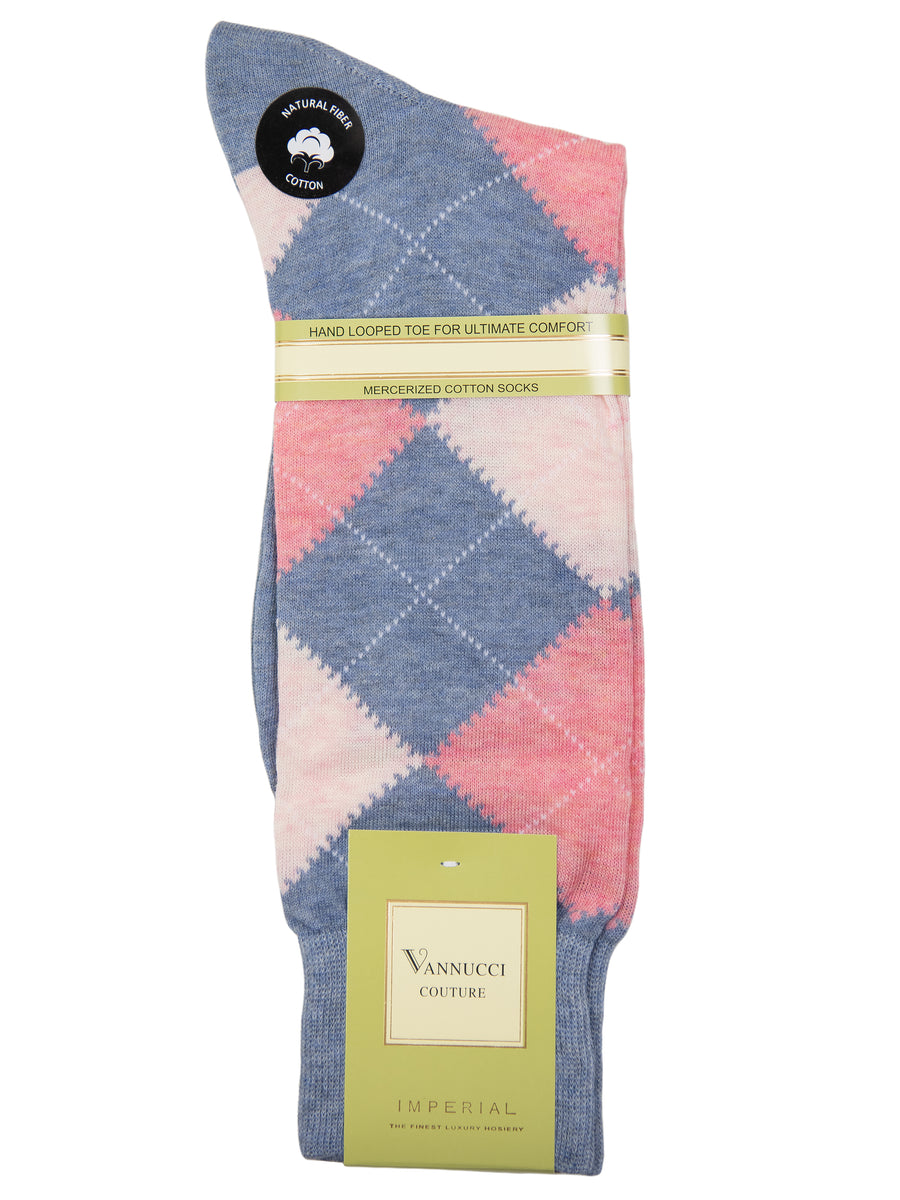 Vannucci Men's Socks 32147- Argyle - Denim