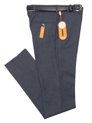 Tallia 32179P Boy's Suit Separate Pant - Skinny Fit - Solid - Stretch Fabric - Charcoal