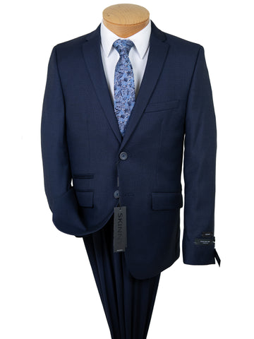 Image of Andrew Marc 32193 Boy's Skinny Fit Suit - Weave - Navy