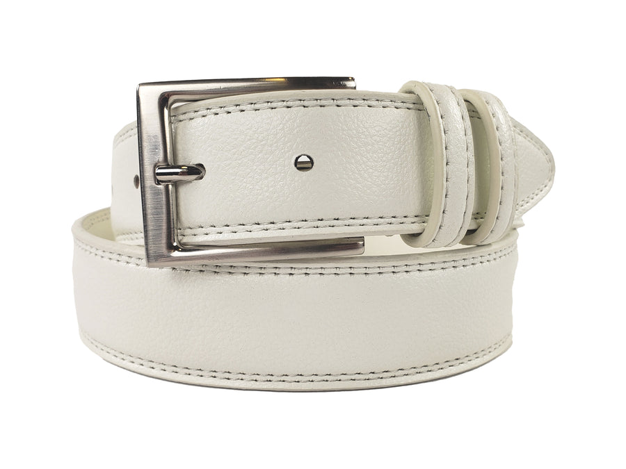 Florsheim 32492 100% Genuine Leather Boy's Belt - White