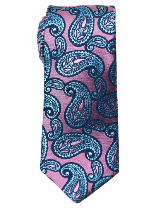 Dion  Boy's Tie - 32521 - Paisley - Pink/Teal