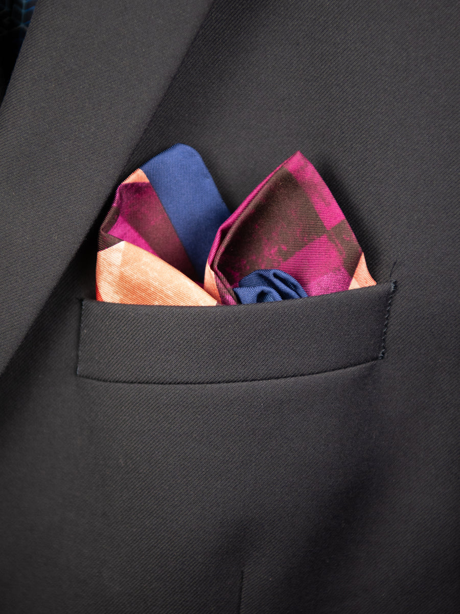 Heritage House Pocket Square 32724 - Abstract - Blue/Purple