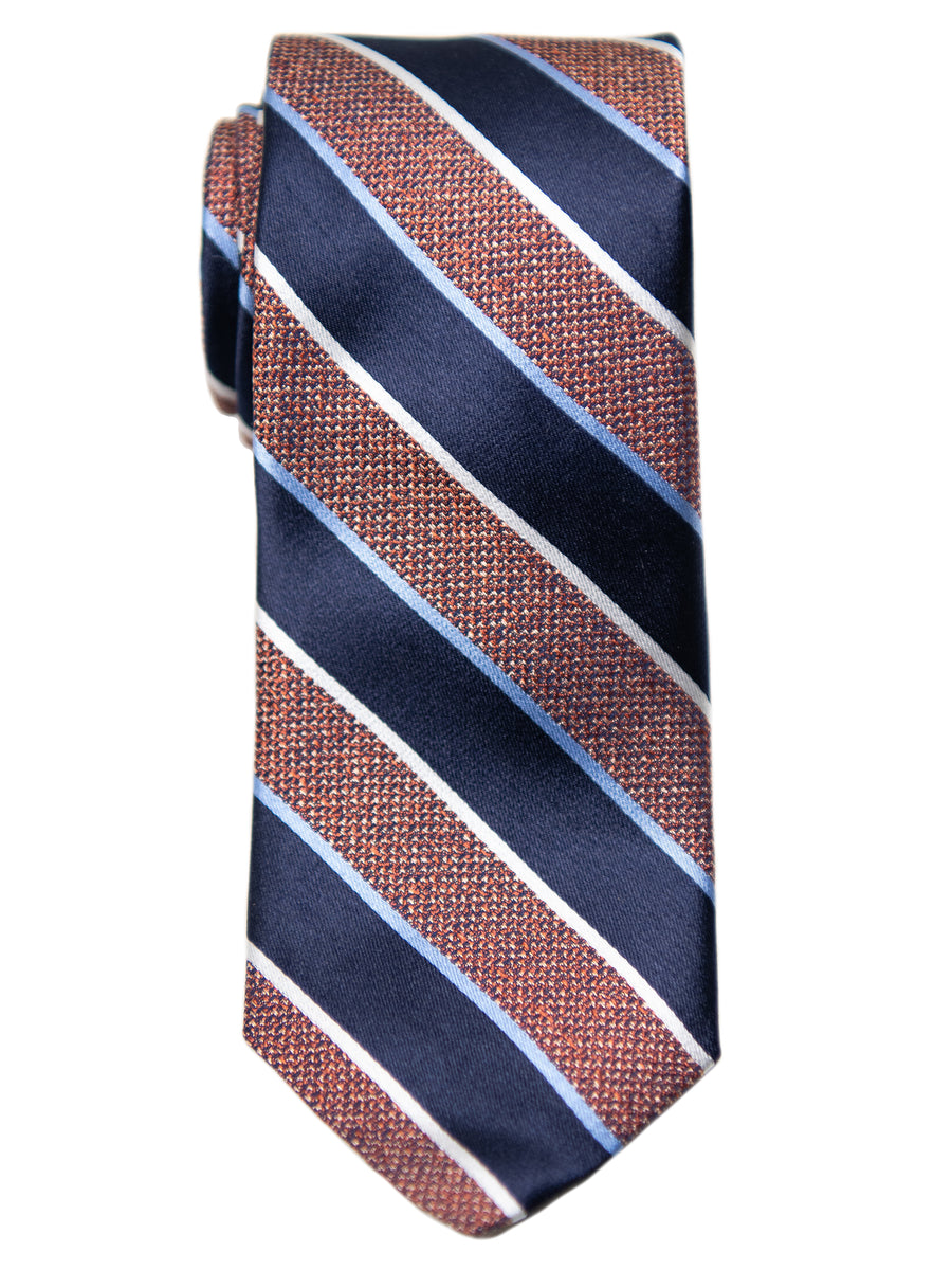 Dion  Boy's Tie 32751 - Stripe - Orange/Navy