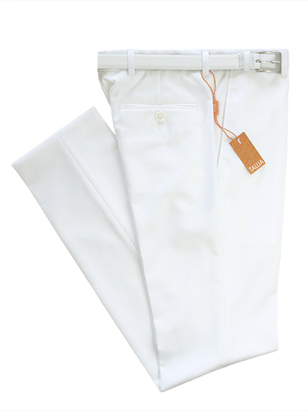 Tallia 32944P Boy's Suit Separate Pant - Skinny Fit - Solid - Stretch Fabric - White