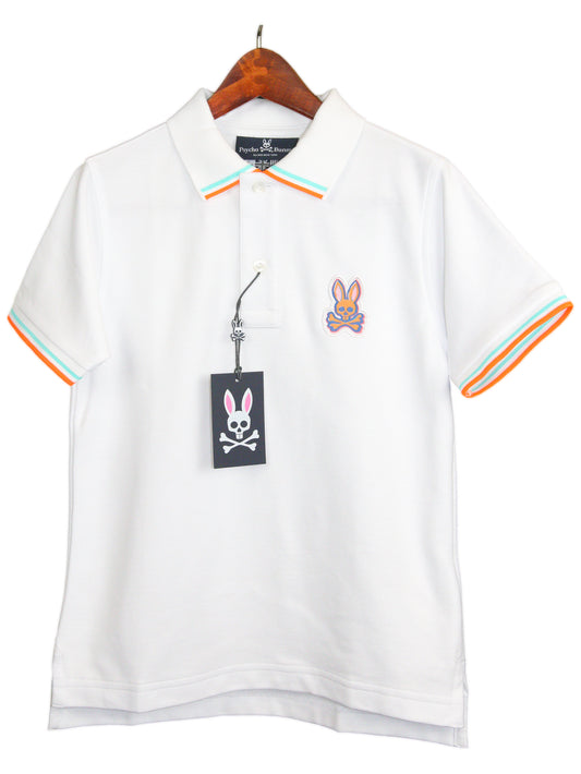 Psycho Bunny 32996 Boy's Short Sleeve - Polo - White