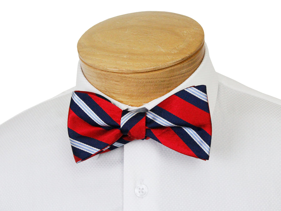 ScottyZ 33016 Young Men's Bow Tie - Stripe - Red Navy
