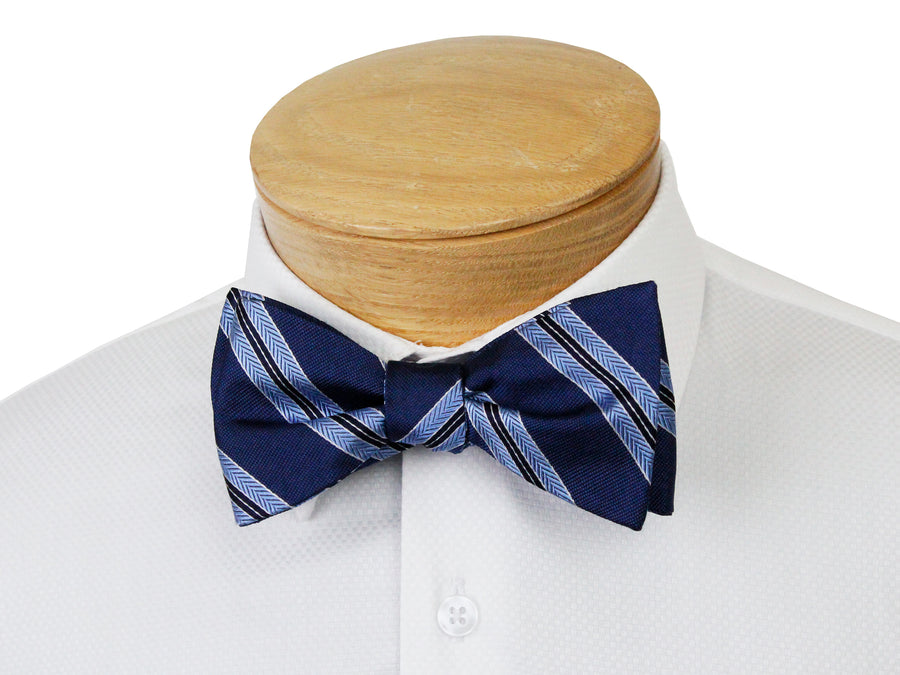 ScottyZ 33018 Boy's Bow Tie - Stripe - Navy/Blue