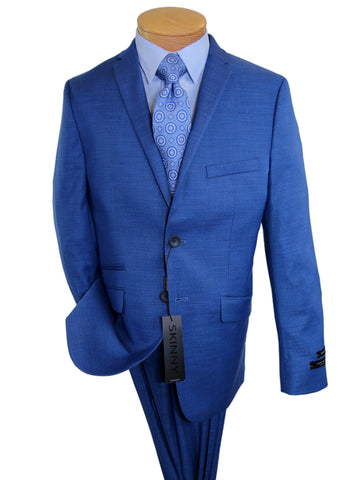 Image of Andrew Marc 33041 Boy's Suit - Skinny Fit- Bright Blue - Heather