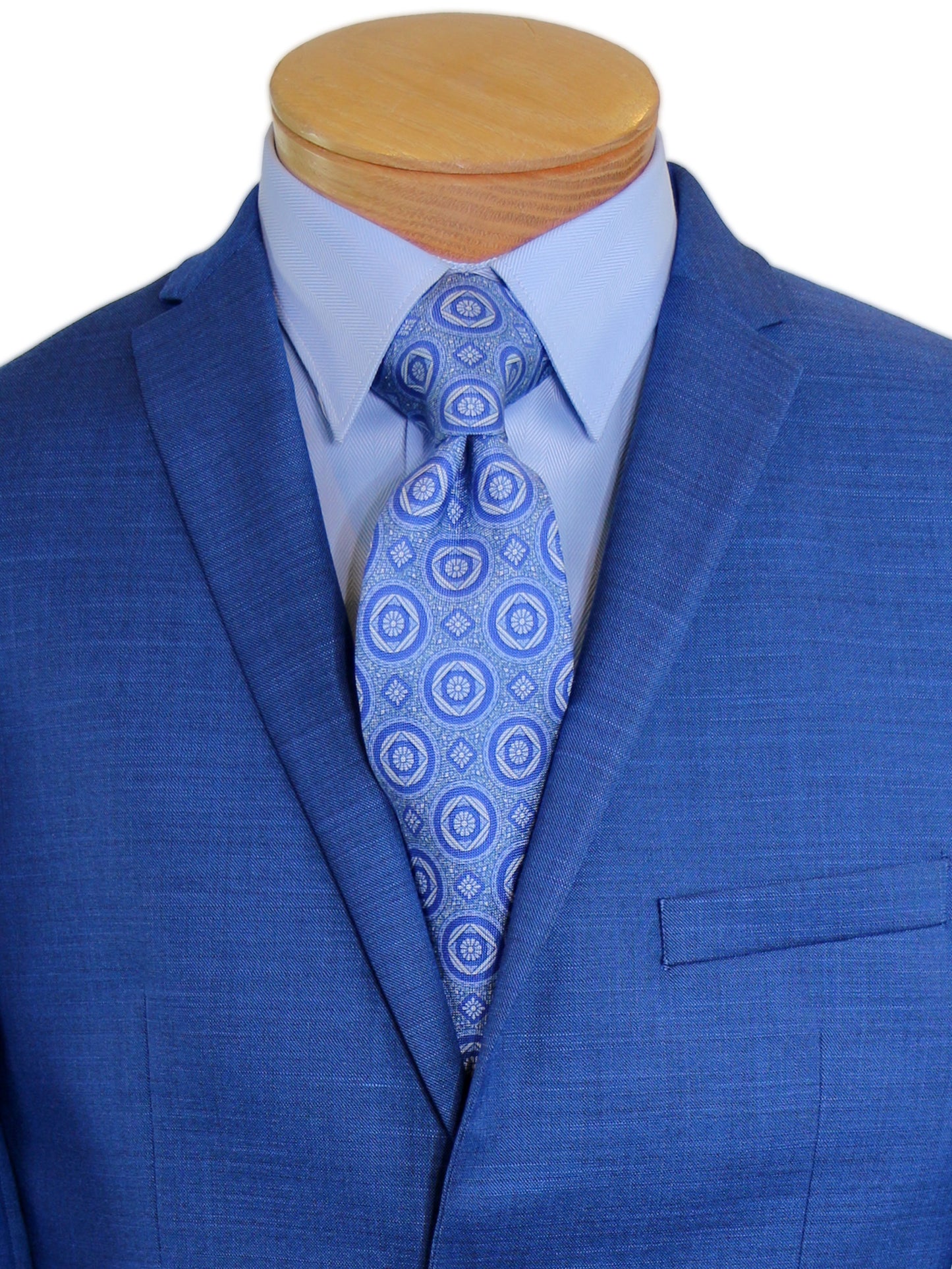 Andrew Marc 33041 Boy's Suit - Skinny Fit- Bright Blue - Heather