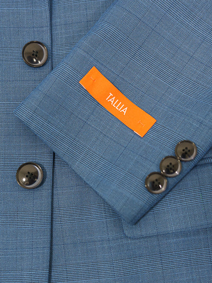 Tallia 33841  Boy's Suit - Skinny Fit - Plaid - Blue