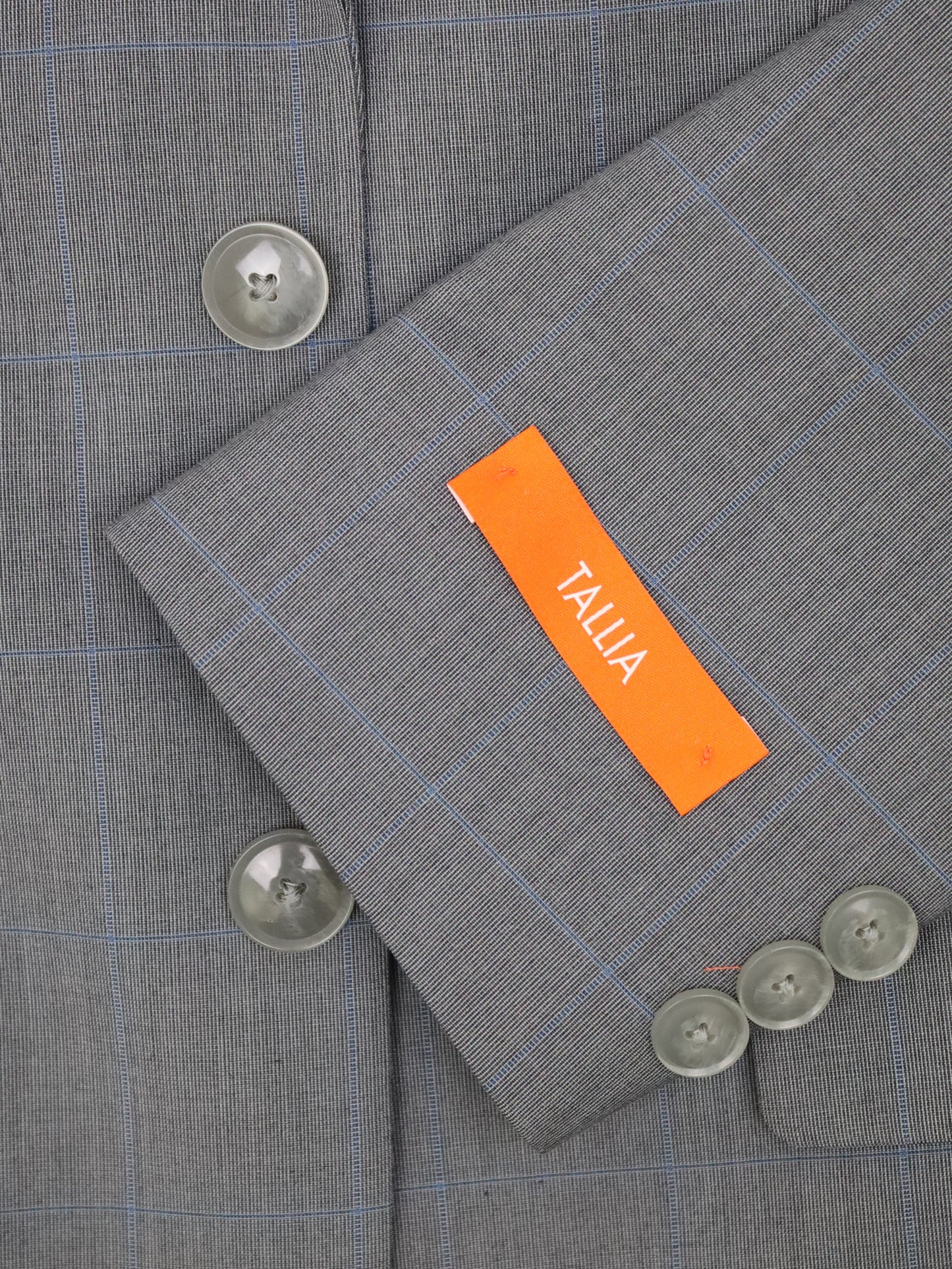 Tallia 33297  Boy's Suit - Skinny Fit - Plaid - Grey