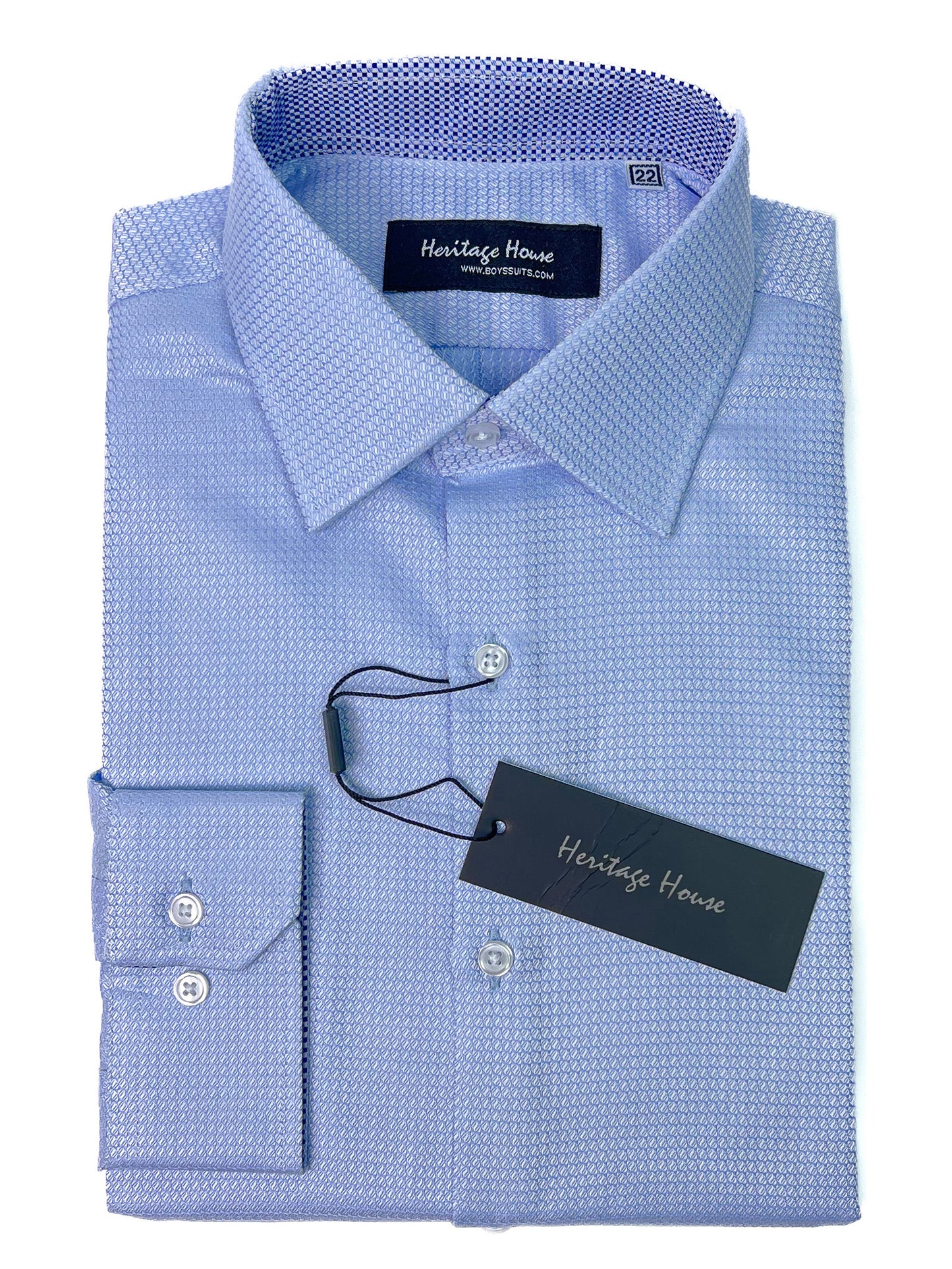 Heritage House 33428 Boy's Dress Shirt - Tonal Weave - Sky Blue