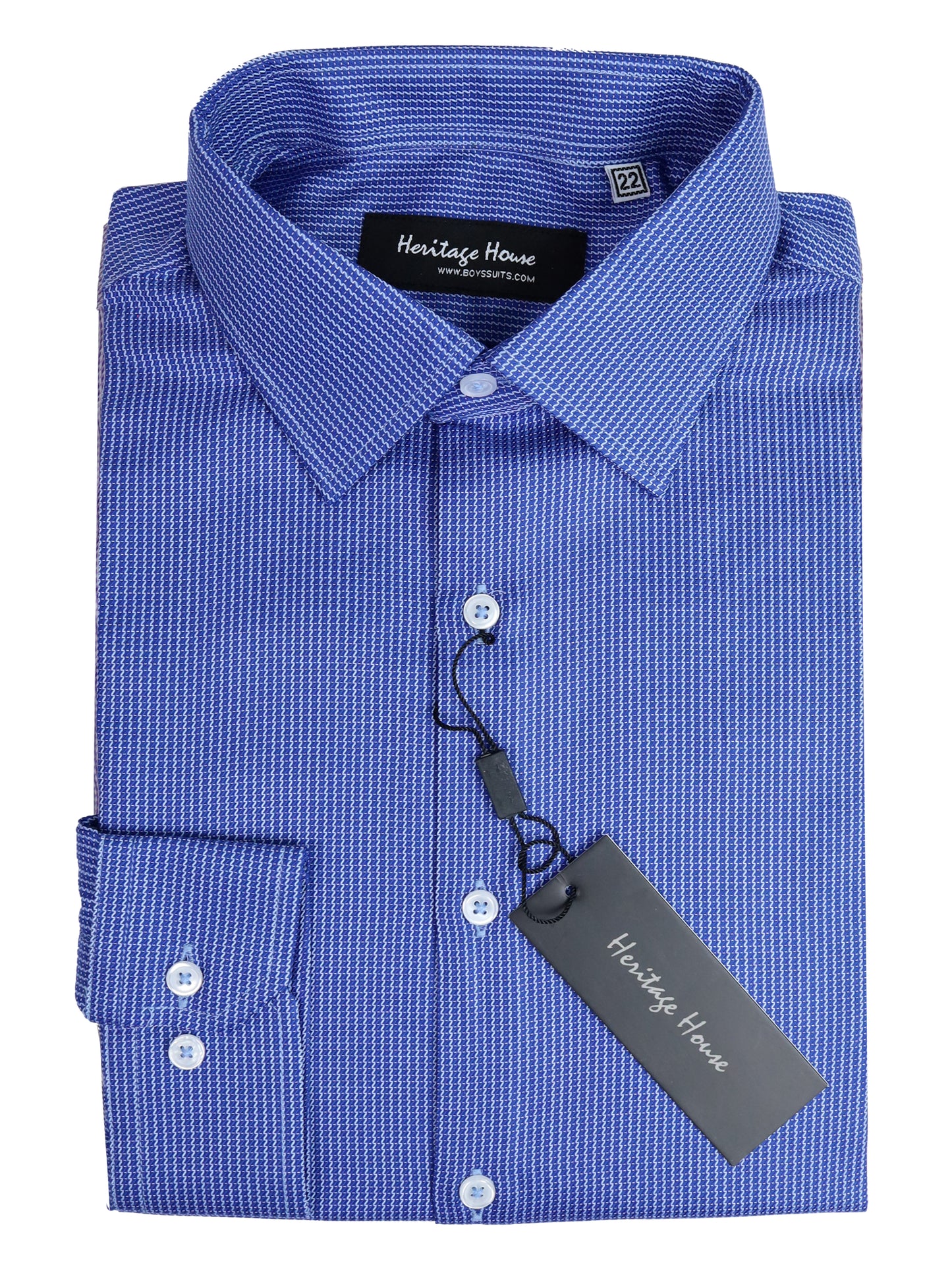 Heritage House 33436 Boy's Dress Shirt - Houndstooth - Navy