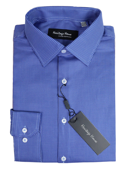 Heritage House 33436 Boy's Dress Shirt - Houndstooth - Navy