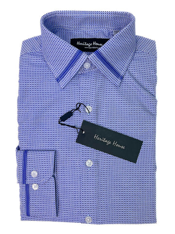 Heritage House 33452 Boy's Dress Shirt - Check - Blue
