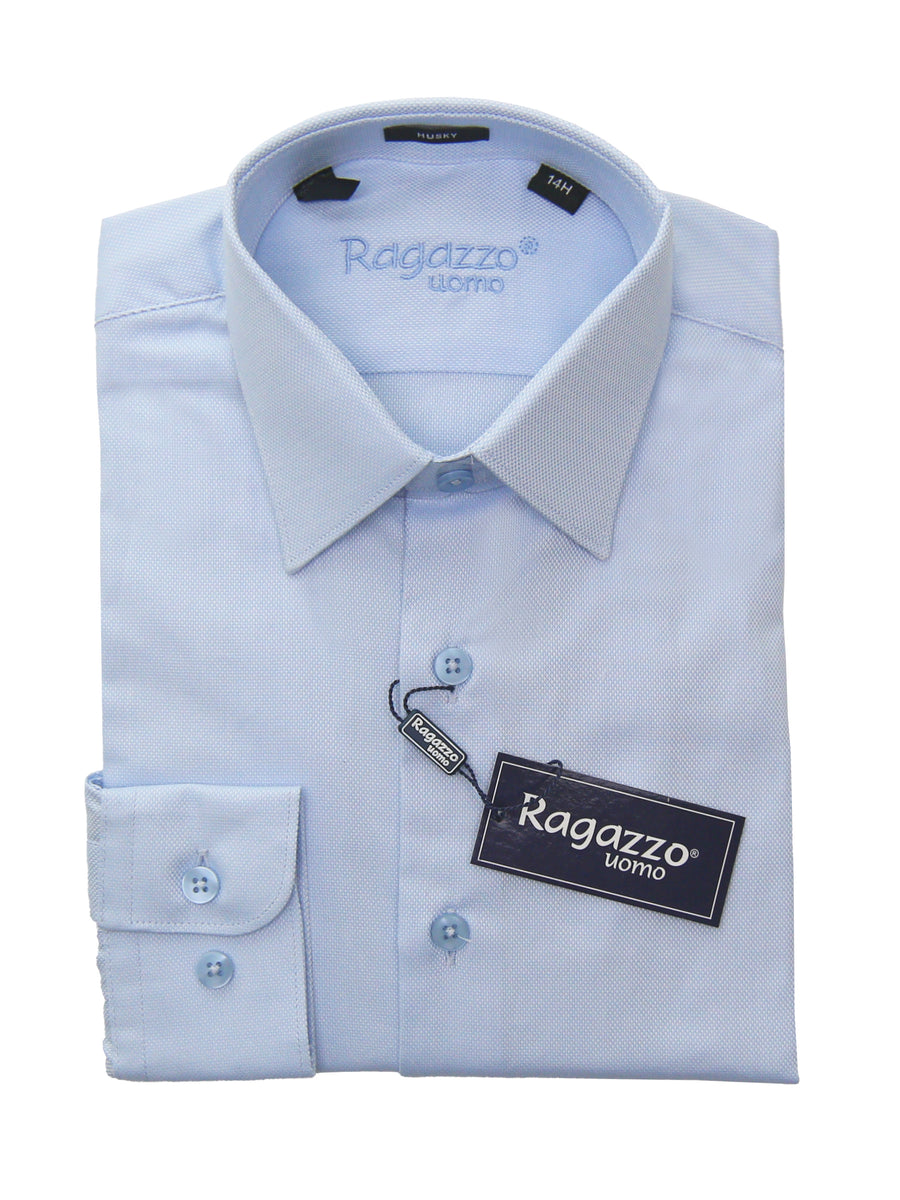Ragazzo 33482 Boy's Dress Shirt - Pique - Sky