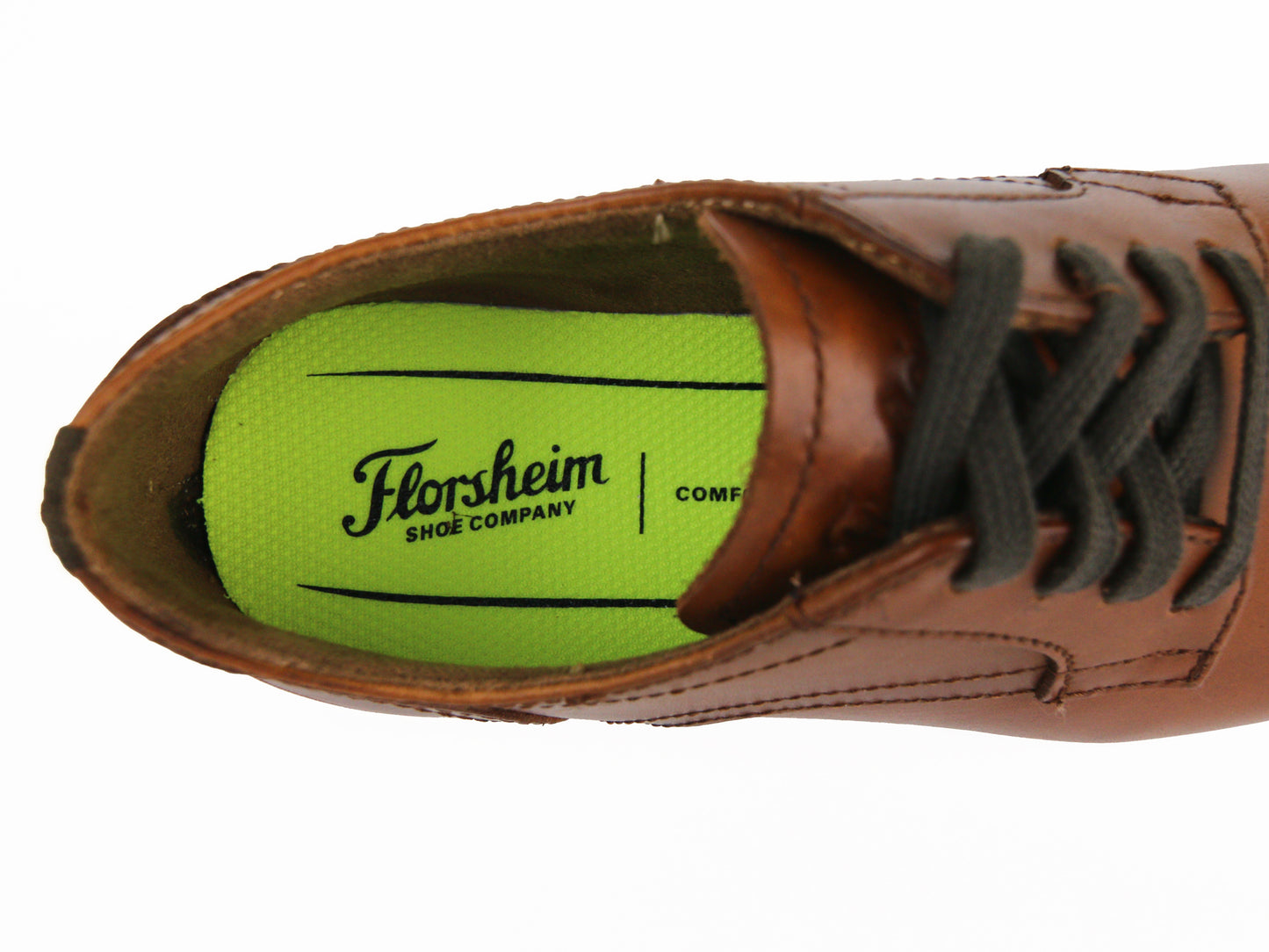 Florsheim 33536 Leather Boy's Shoe - Oxford - Cognac