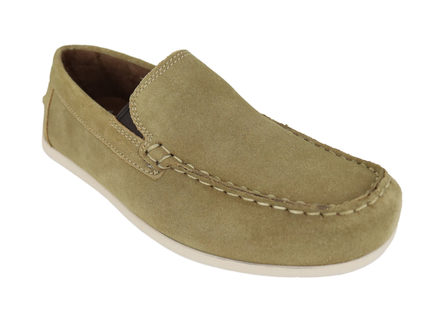 Florsheim 33660 Boys' Venetian Loafers - Jasper Jr. - Suede - Khaki