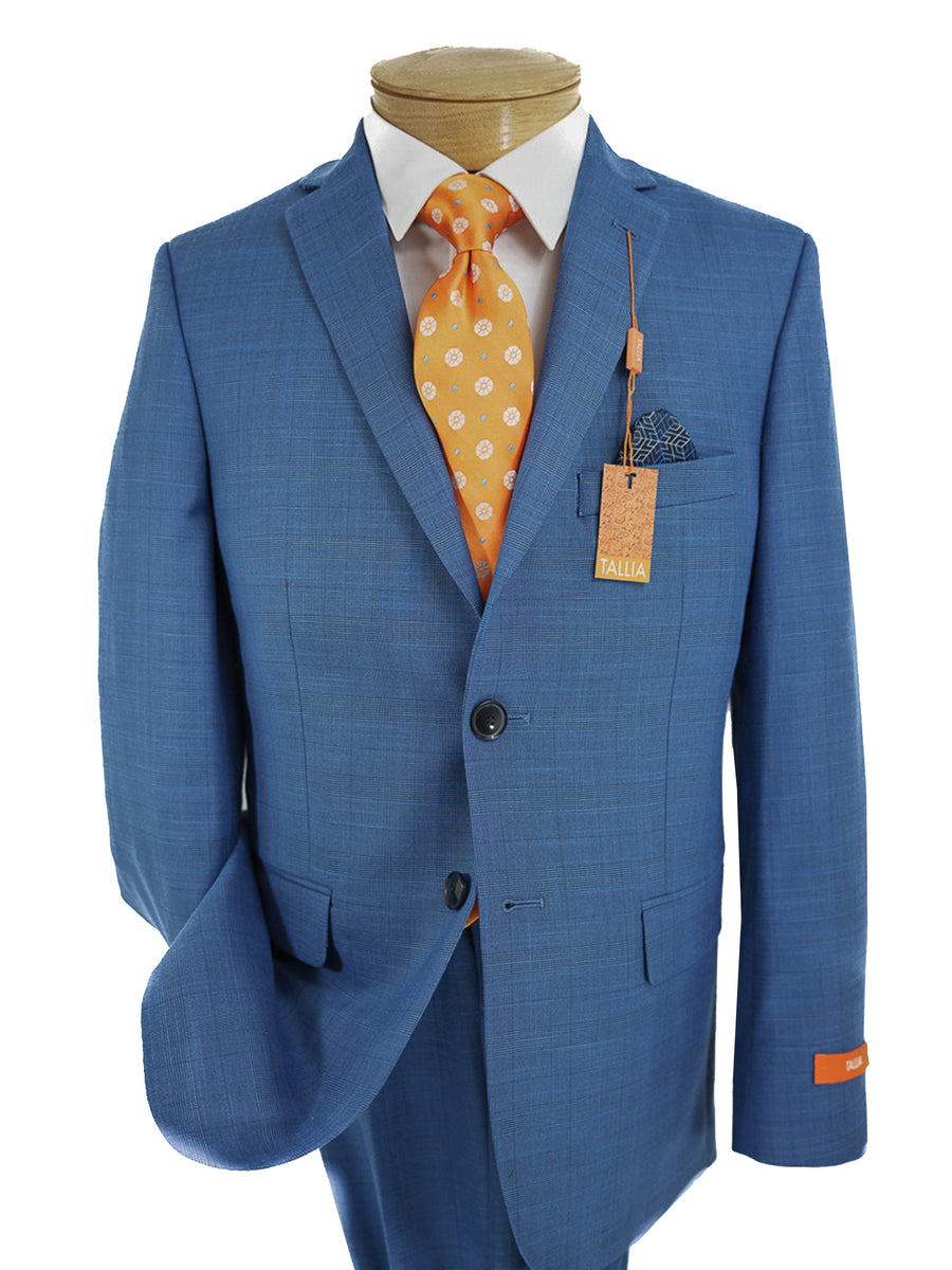 Tallia 33841  Boy's Suit - Skinny Fit - Plaid - Blue
