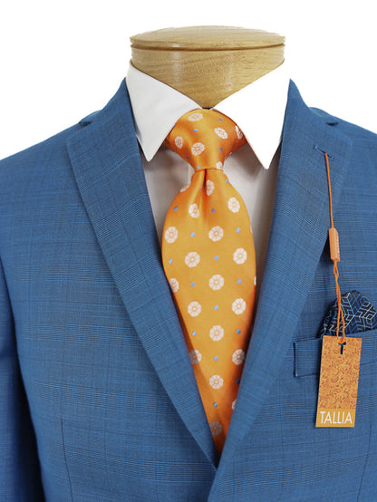 Tallia 33841  Boy's Suit - Skinny Fit - Plaid - Blue