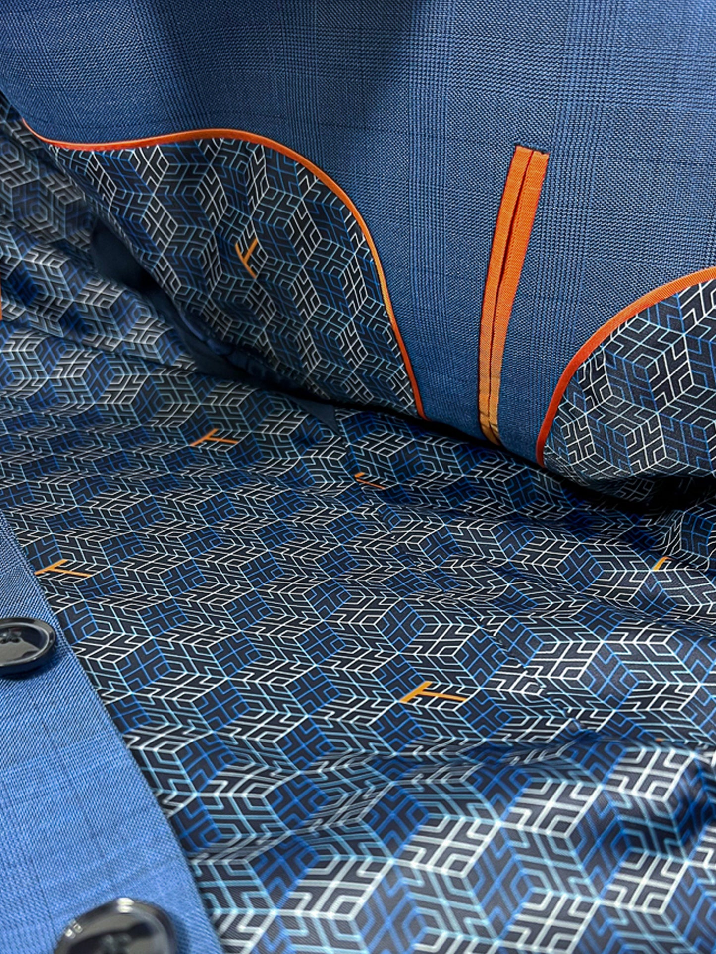 Tallia 33841  Boy's Suit - Skinny Fit - Plaid - Blue