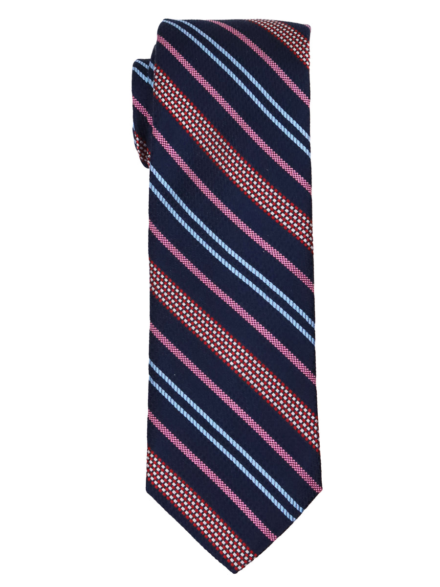 Dion  Boy's Tie 34011 - Stripe - Navy/Sky