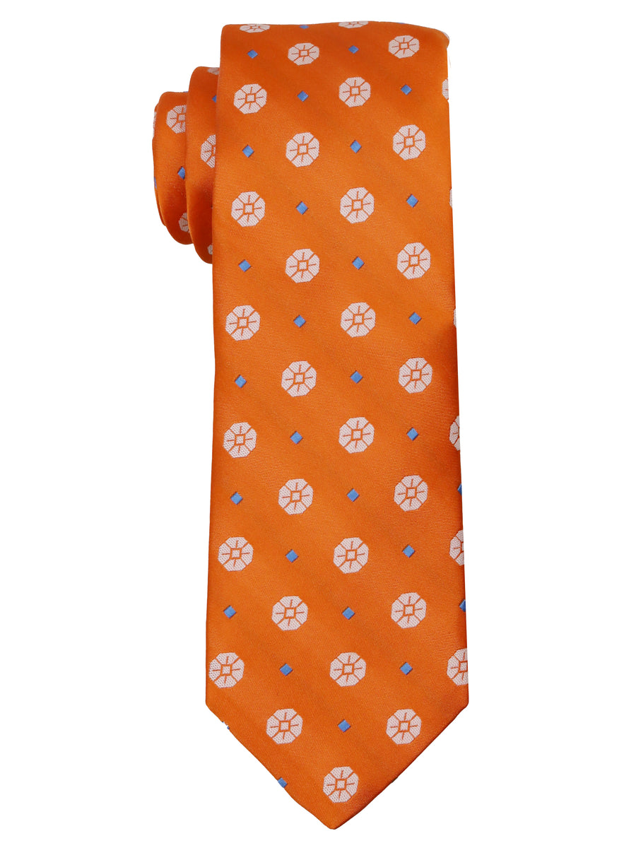 Dion  Boy's Tie 34021 - Neat - Orange/White