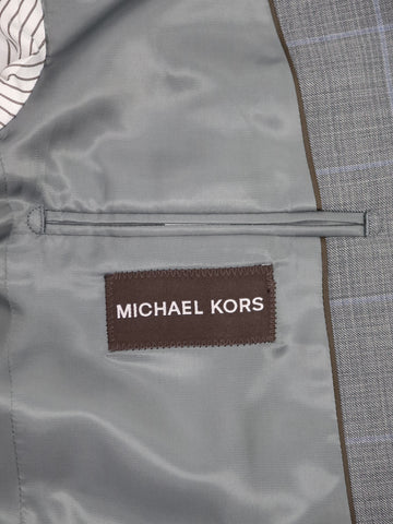 Image of Michael Kors 34111 Boy's Suit - Windowpane - Grey/Blue