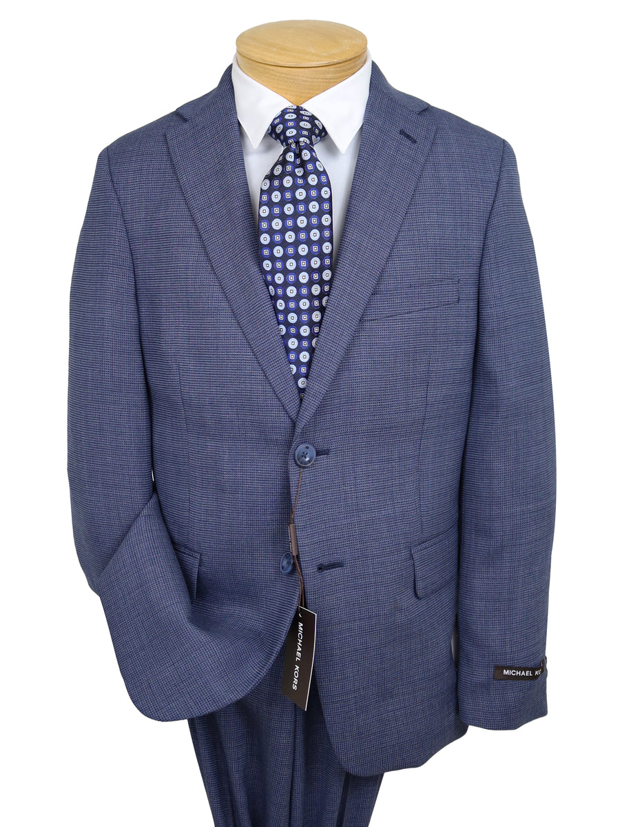 Michael Kors 34117 Boy's Suit - Mini Check - Medium Blue