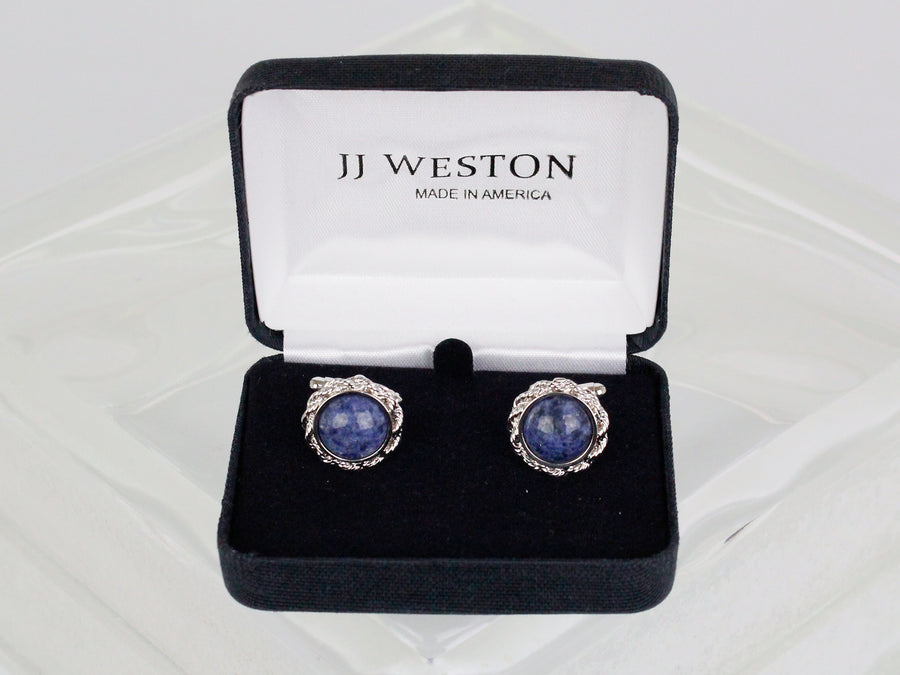 JJ WESTON 34217 - Sodalite Cufflinks - Blue