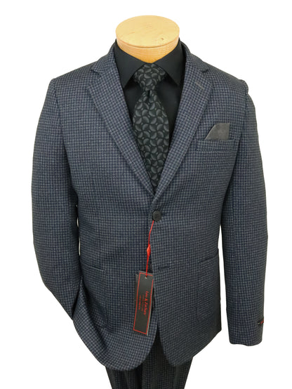 Leo & Zachary 34408 Boy's Skinny Fit Suit Separate Jacket - Houndstooth - Black/Grey